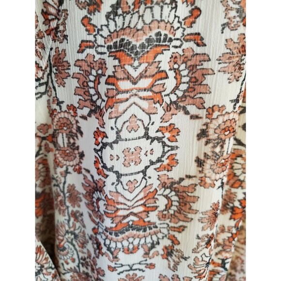 Gibson Latimer Shift Dress Boho Fall Medium Floral Hippie Cowgirl Bell Sleeves - Picture 2 of 16